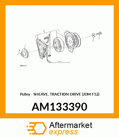 Pulley - SHEAVE, TRACTION DRIVE (JDM F12) AM133390