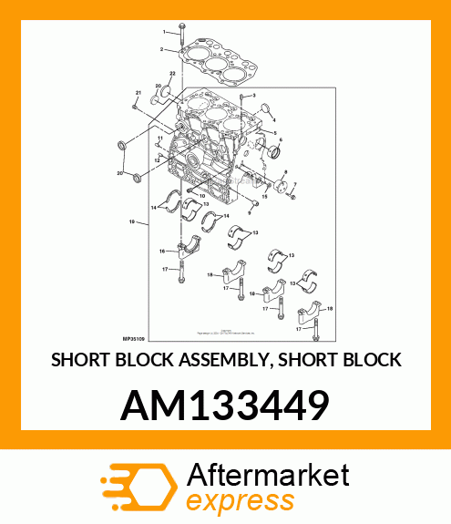 SHORT BLOCK ASSEMBLY, SHORT BLOCK AM133449