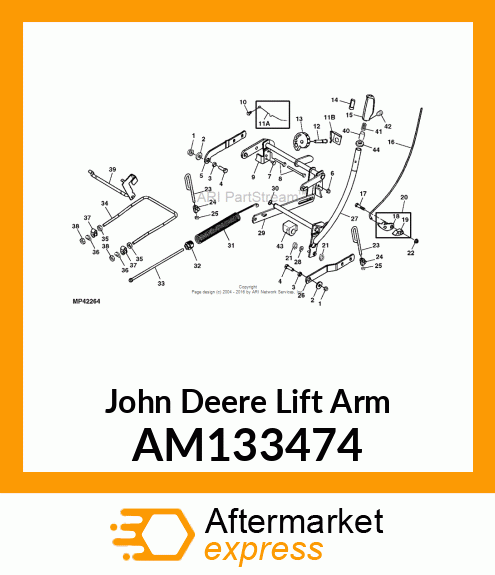 LIFT ARM, SHAFT, WELDED LIFT AM133474