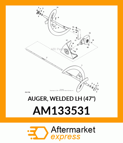 AUGER, WELDED LH (47") AM133531