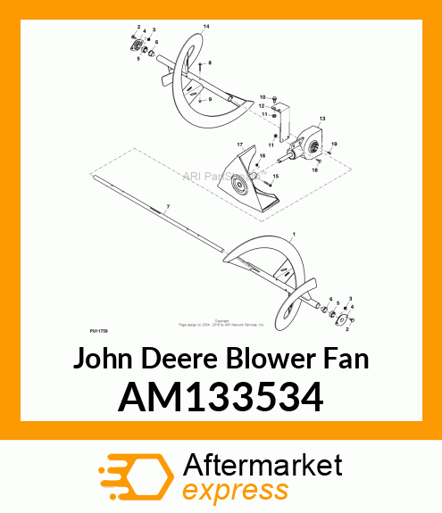 FAN, BLOWER W/BEARING (15") AM133534