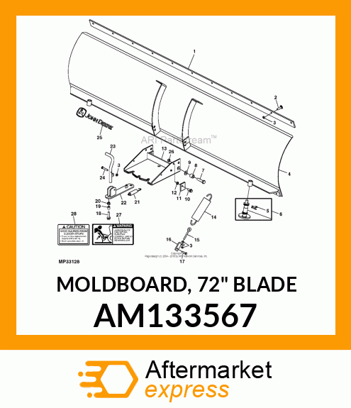 MOLDBOARD, 72" BLADE AM133567