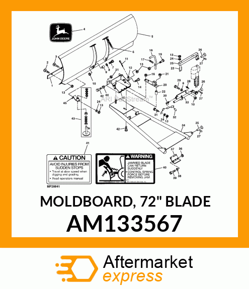 MOLDBOARD, 72" BLADE AM133567