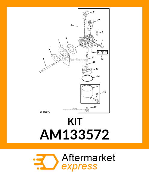 KIT, CARBURETOR GASKET AM133572