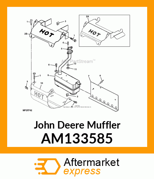 MUFFLER (KOHLER 15HP) AM133585