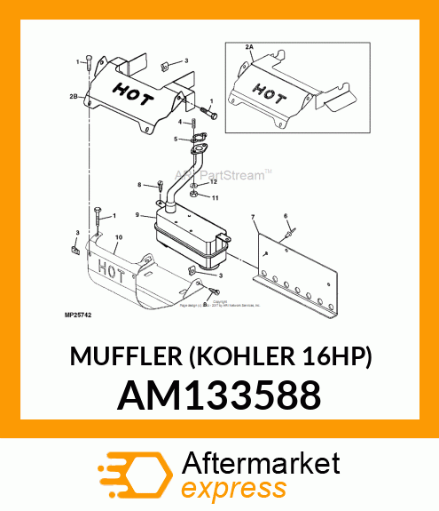 MUFFLER (KOHLER 16HP) AM133588