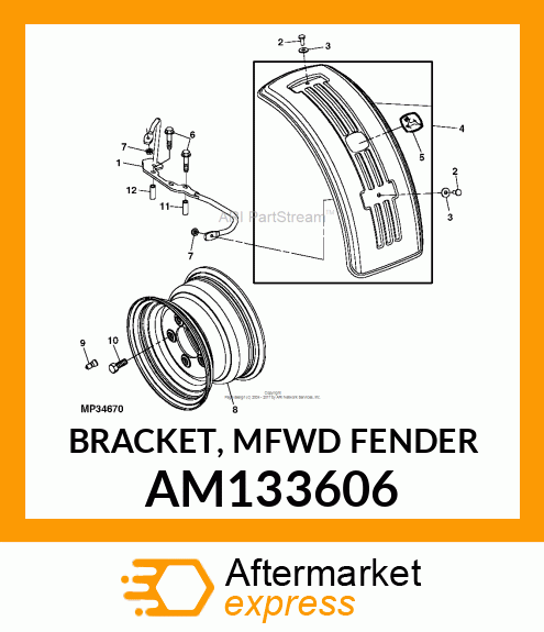 BRACKET, MFWD FENDER AM133606