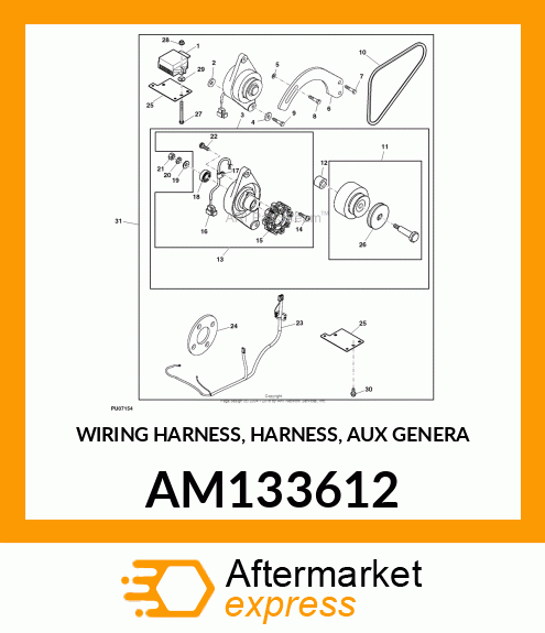 WIRING HARNESS, HARNESS, AUX GENERA AM133612