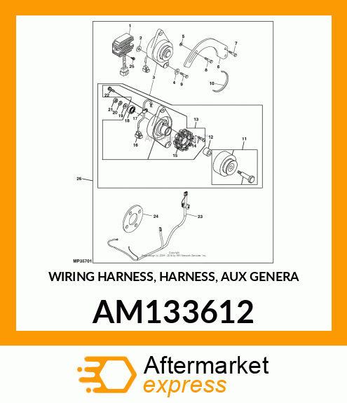 WIRING HARNESS, HARNESS, AUX GENERA AM133612