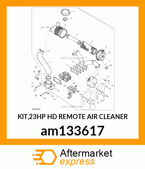 KIT,23HP HD REMOTE AIR CLEANER am133617