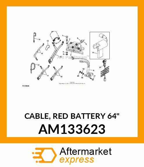 CABLE, RED BATTERY 64" AM133623