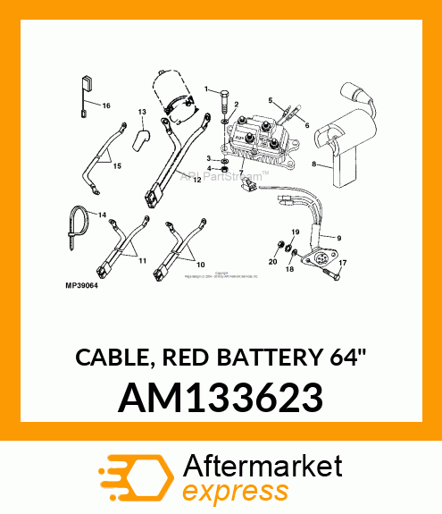 CABLE, RED BATTERY 64" AM133623