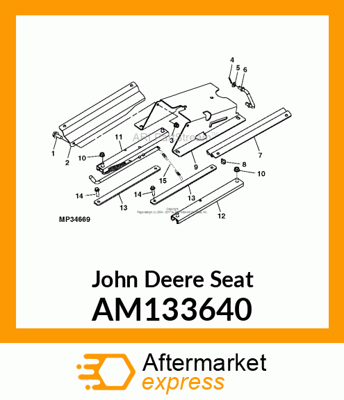 SEAT, SEAT RAIL, LH DELUXE AM133640