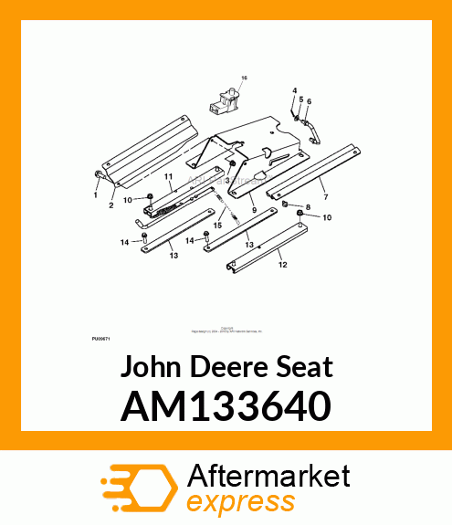 SEAT, SEAT RAIL, LH DELUXE AM133640