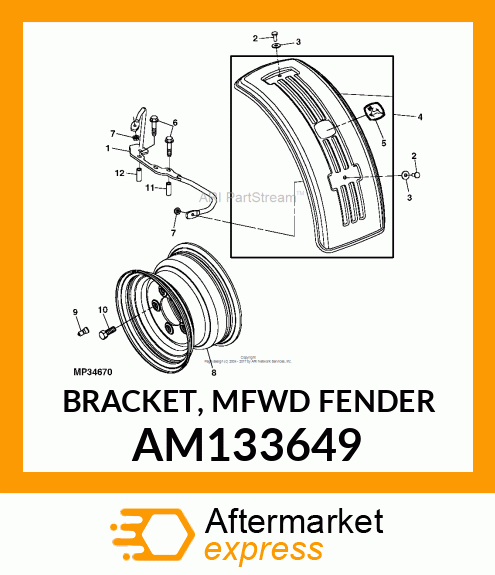 BRACKET, MFWD FENDER AM133649