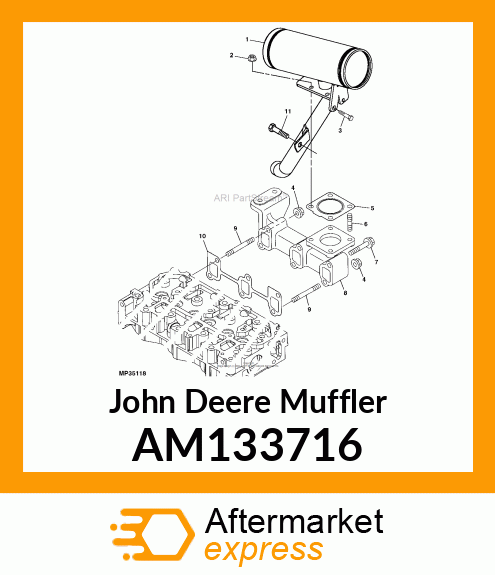 MUFFLER (DIESEL ENGINE) AM133716