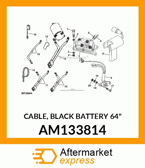 CABLE, BLACK BATTERY 64" AM133814