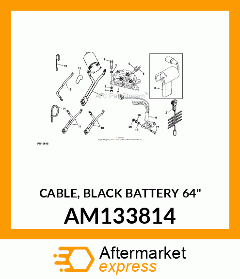 CABLE, BLACK BATTERY 64" AM133814