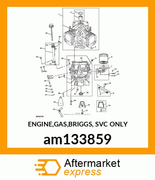 ENGINE,GAS,BRIGGS, SVC ONLY am133859