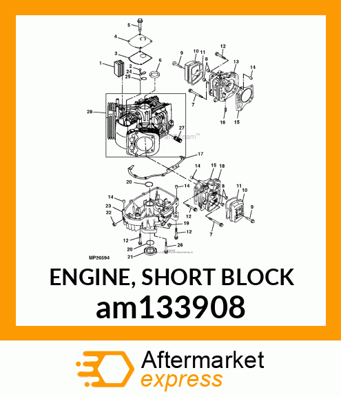 ENGINE, SHORT BLOCK am133908