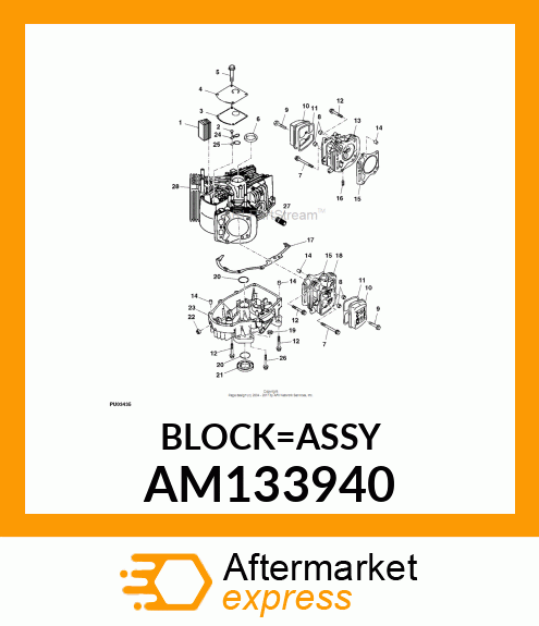 ENGINE, SHORT BLOCK AM133940