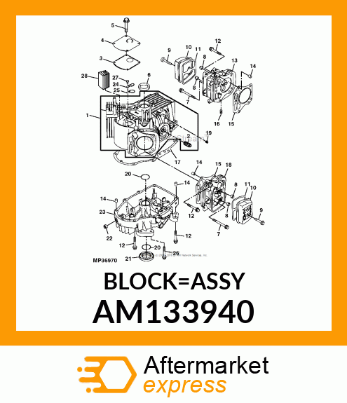 ENGINE, SHORT BLOCK AM133940