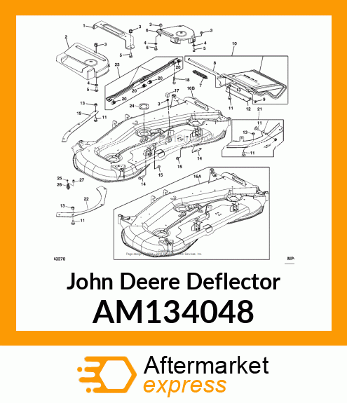 DEFLECTOR, KIT, RH REAR BAFFLE, 62C AM134048