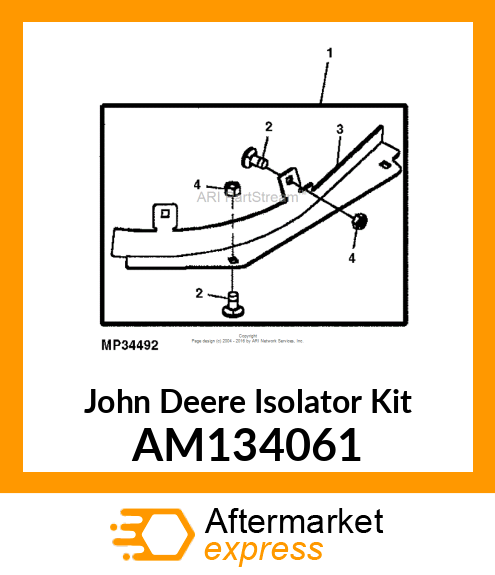 ISOLATOR KIT, KIT, RH REAR BAFFLE, AM134061