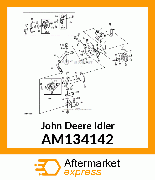 IDLER, IDLER, W/BRG, AM37248 CARTON AM134142