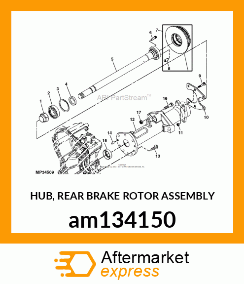 HUB, REAR BRAKE ROTOR ASSEMBLY am134150