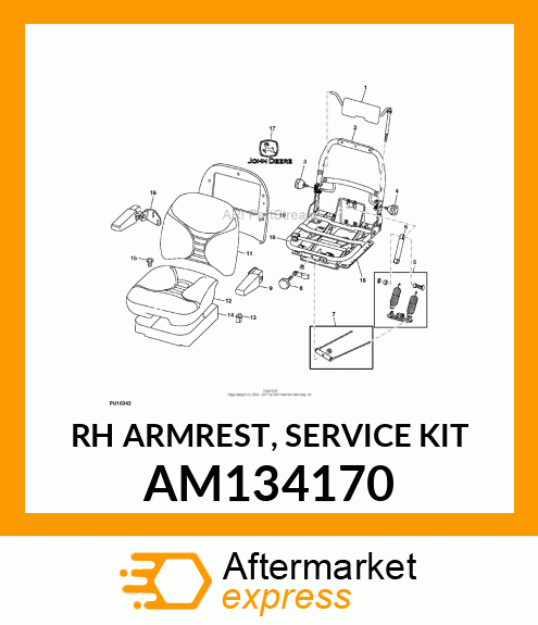 RH ARMREST, SERVICE KIT AM134170