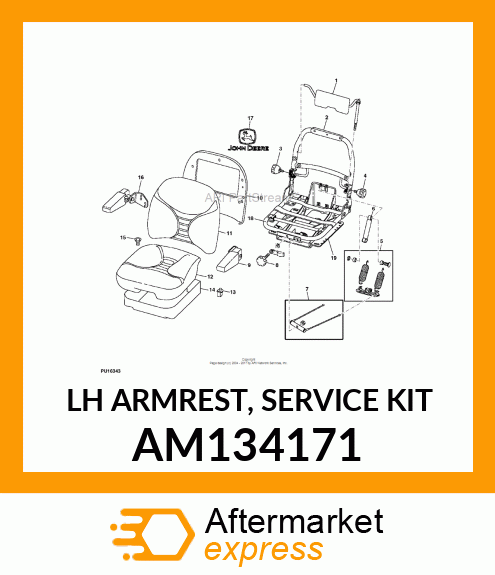 LH ARMREST, SERVICE KIT AM134171