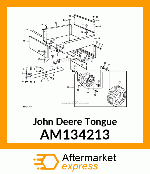 DRAWBAR, 13 W/DECAL AM134213