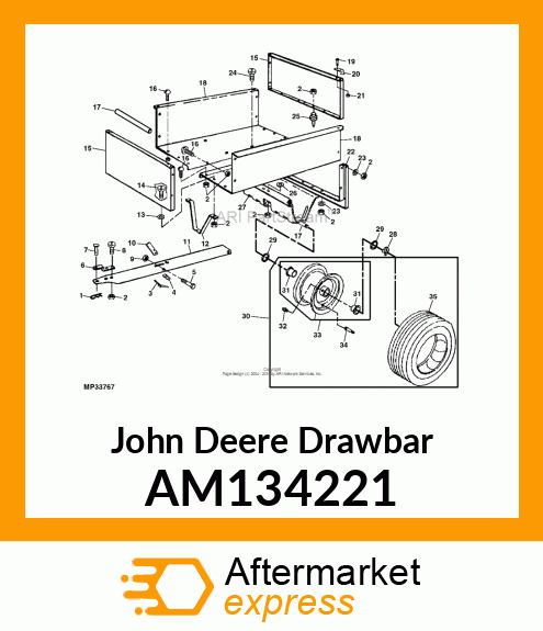 DRAWBAR, 10S CART W/LABEL AM134221