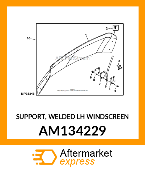 SUPPORT, WELDED LH WINDSCREEN AM134229