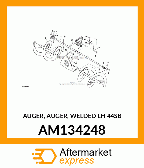 AUGER, WELDED LH (44SB) AM134248