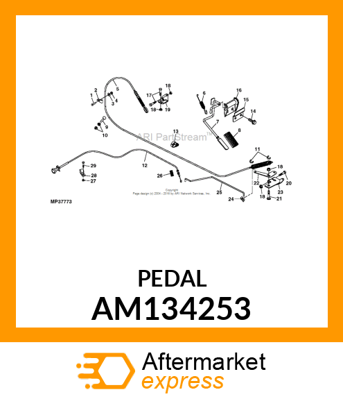 PEDAL ASSY,THROTTLE TURF AM134253