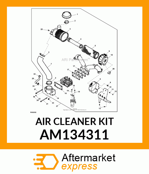 KIT,23HP HD REMOTE AIR CLEANER AM134311