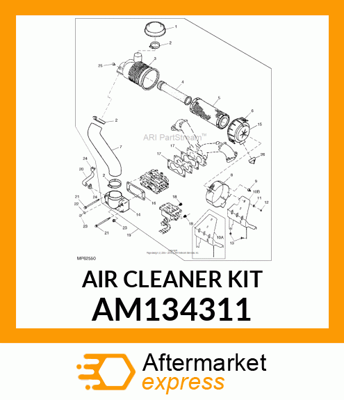 KIT,23HP HD REMOTE AIR CLEANER AM134311