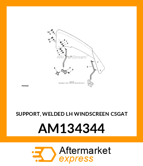 SUPPORT, WELDED LH WINDSCREEN CSGAT AM134344