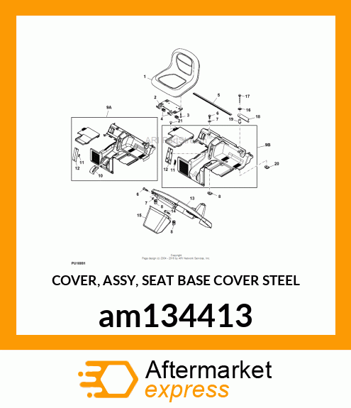 COVER, ASSY, SEAT BASE COVER STEEL am134413