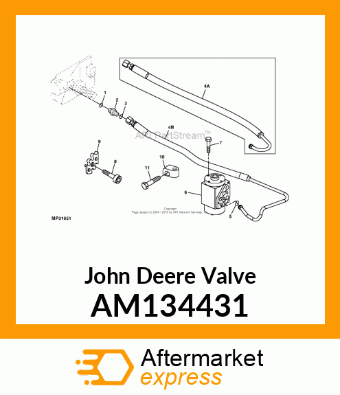 VALVE, STEERING 4.5 CID 5 PORT SIDE AM134431