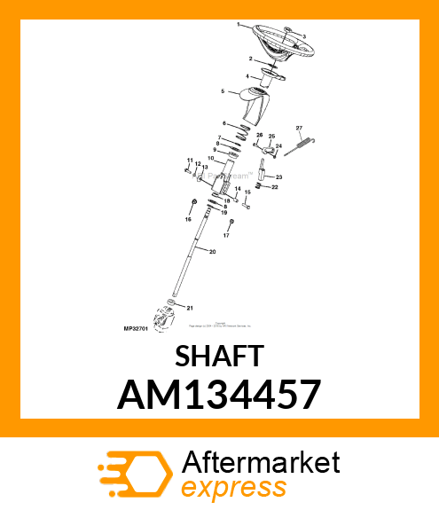 SHAFT, STEERING WHEEL ASSY AM134457