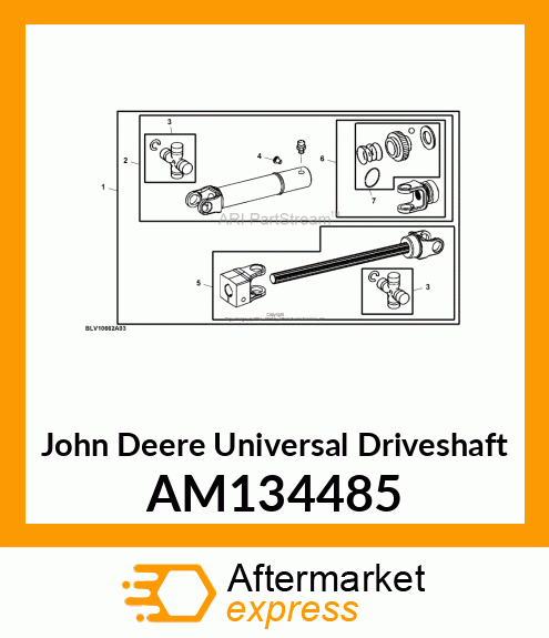 DRIVESHAFT,UNIVERSAL X21/2320 DECK AM134485