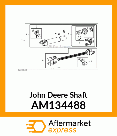 SHAFT, SHAFT, HALF amp; CLAMP YOKE ASS AM134488