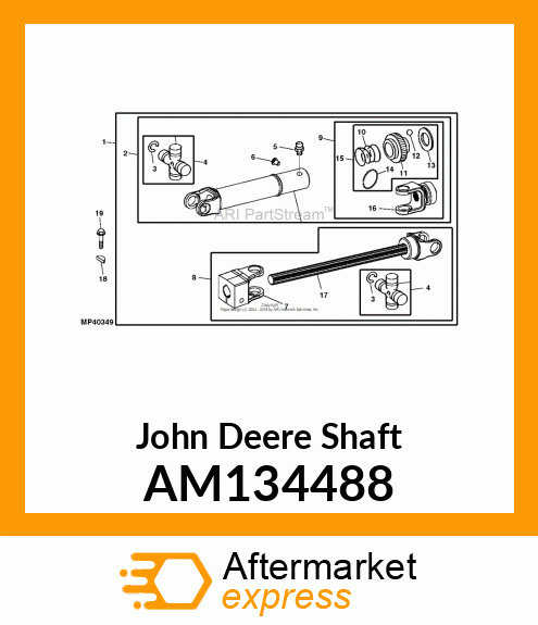 SHAFT, SHAFT, HALF amp; CLAMP YOKE ASS AM134488