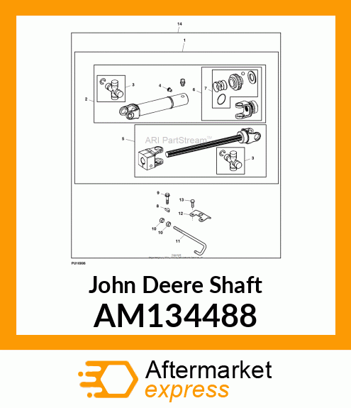 SHAFT, SHAFT, HALF amp; CLAMP YOKE ASS AM134488