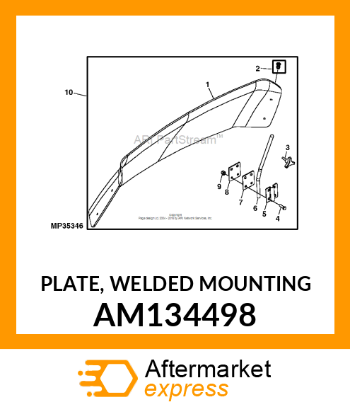 PLATE, WELDED MOUNTING AM134498