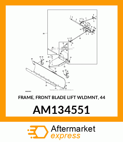 FRAME, FRONT BLADE LIFT WLDMNT, 44 AM134551