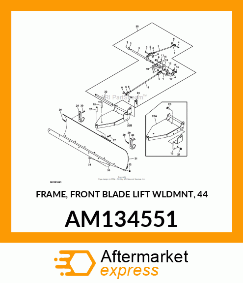 FRAME, FRONT BLADE LIFT WLDMNT, 44 AM134551